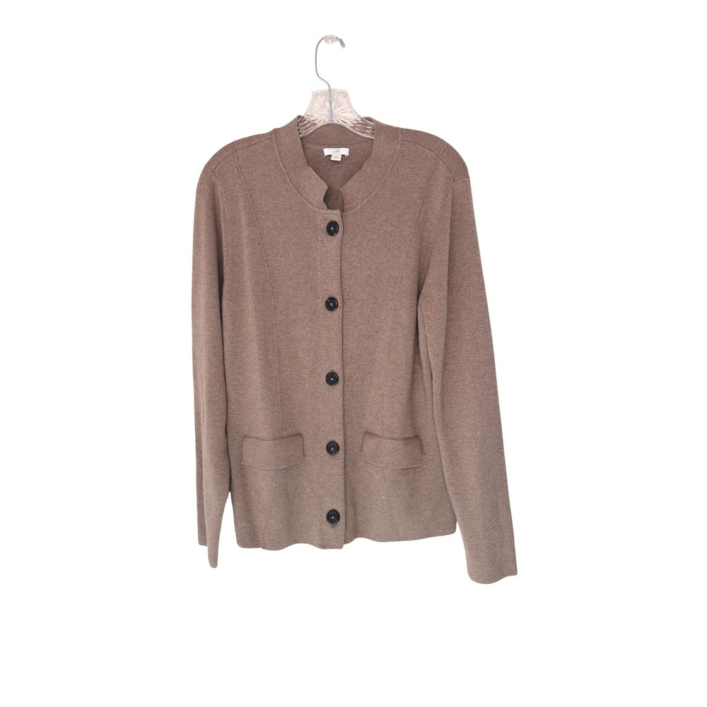 J. Jill Cardigan Tan Button Up Office Work‎ Business Casual Knit Cozy Medium